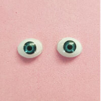 Occhi in Vetro 10mm. Iride 6mm - set 4 coppie Colori Verde Chiaro+ Marrone+Azzurro +Verde - immagine 2