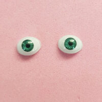 Occhi in Vetro 10mm. Iride 6mm - set 4 coppie Colori Verde Chiaro+ Marrone+Azzurro +Verde - immagine 3
