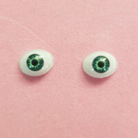 Occhi in Vetro 10mm. Iride 6mm - set 4 coppie Colori Verde Chiaro+ Marrone+Azzurro +Verde - immagine 4