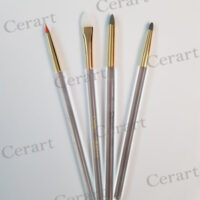 SET PENNELLI IN SILICONE MANICO TRASPARENTE  pz.4