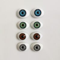 SET 4 COPPIE DI OCCHIETTI 20mm - Iride 11mm. Colori  AZZURRI - VERDI - MARRONI - GRIGI